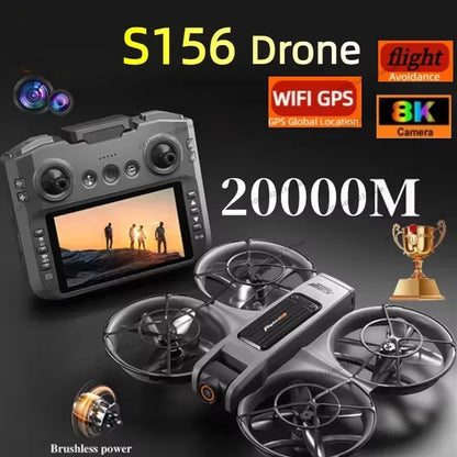 S156 Drone GPS 8K Professional HD 360° Dual Camera Screen Remote Control  Brushless Motors Obstacle Avoidance Quadcopter