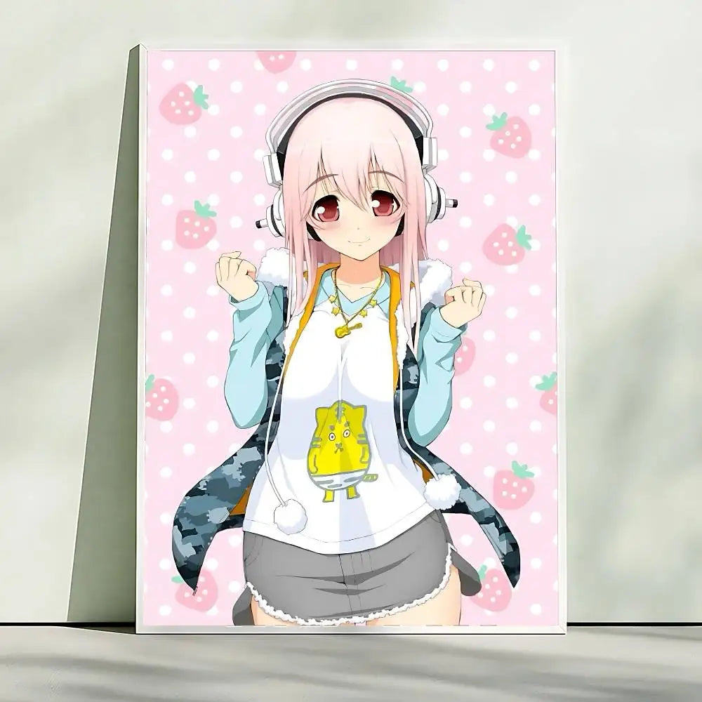S-Super S-Sonico Poster Picture Canvas Painting Wall Art Home Decoration Print For Living Room Decor