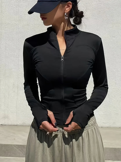 2025 Fall Pilates Quick-Dry Athletic Jacket for Women - Ideal for Gym Workouts & Outdoor Running