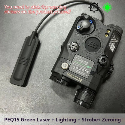 Tactical Airsoft PEQ-15 PEQ15 LA5C Red Dot Green Blue IR Fill Light Laser Indicator Weapon Scout Light LED Strobe Flashlight PEQ