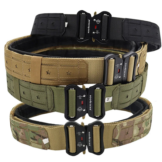 Laser Cutting Tactical Quick Release Buckle Belt  2 Inch Cmobat Belt Hunting Airsoft Mens Belt Outdoor Sport Belt