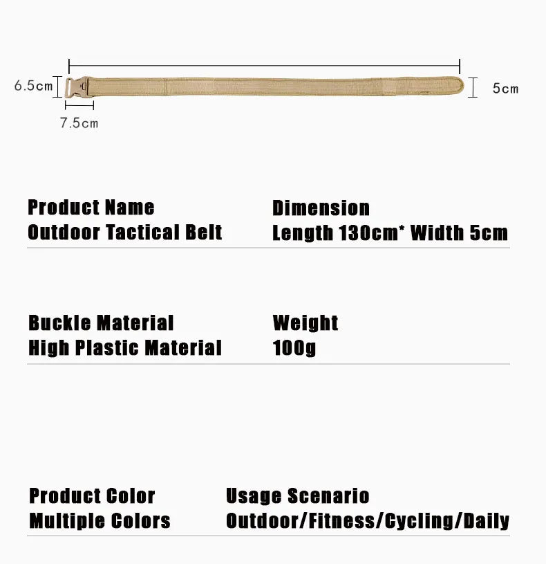 New Style Men's Quick-Release Tactical Belt - Outdoor Camouflage Nylon Wide Waist Belt for Mountaineering, Hiking, Work, Fishing