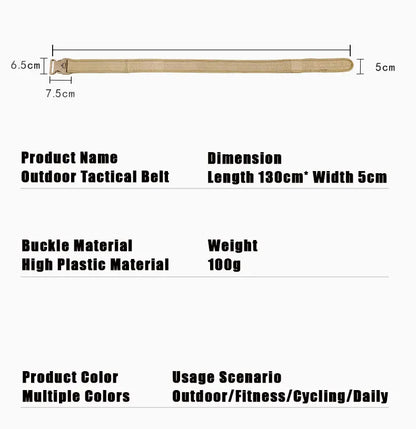 New Style Men's Quick-Release Tactical Belt - Outdoor Camouflage Nylon Wide Waist Belt for Mountaineering, Hiking, Work, Fishing