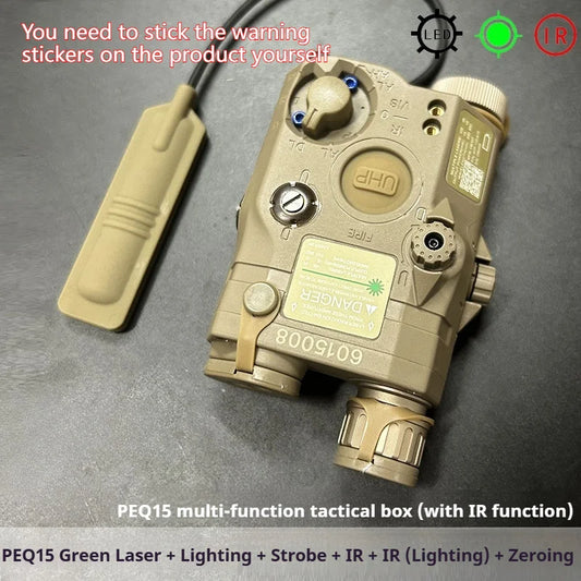 Tactical Airsoft PEQ-15 PEQ15 LA5C Red Dot Green Blue IR Fill Light Laser Indicator Weapon Scout Light LED Strobe Flashlight PEQ