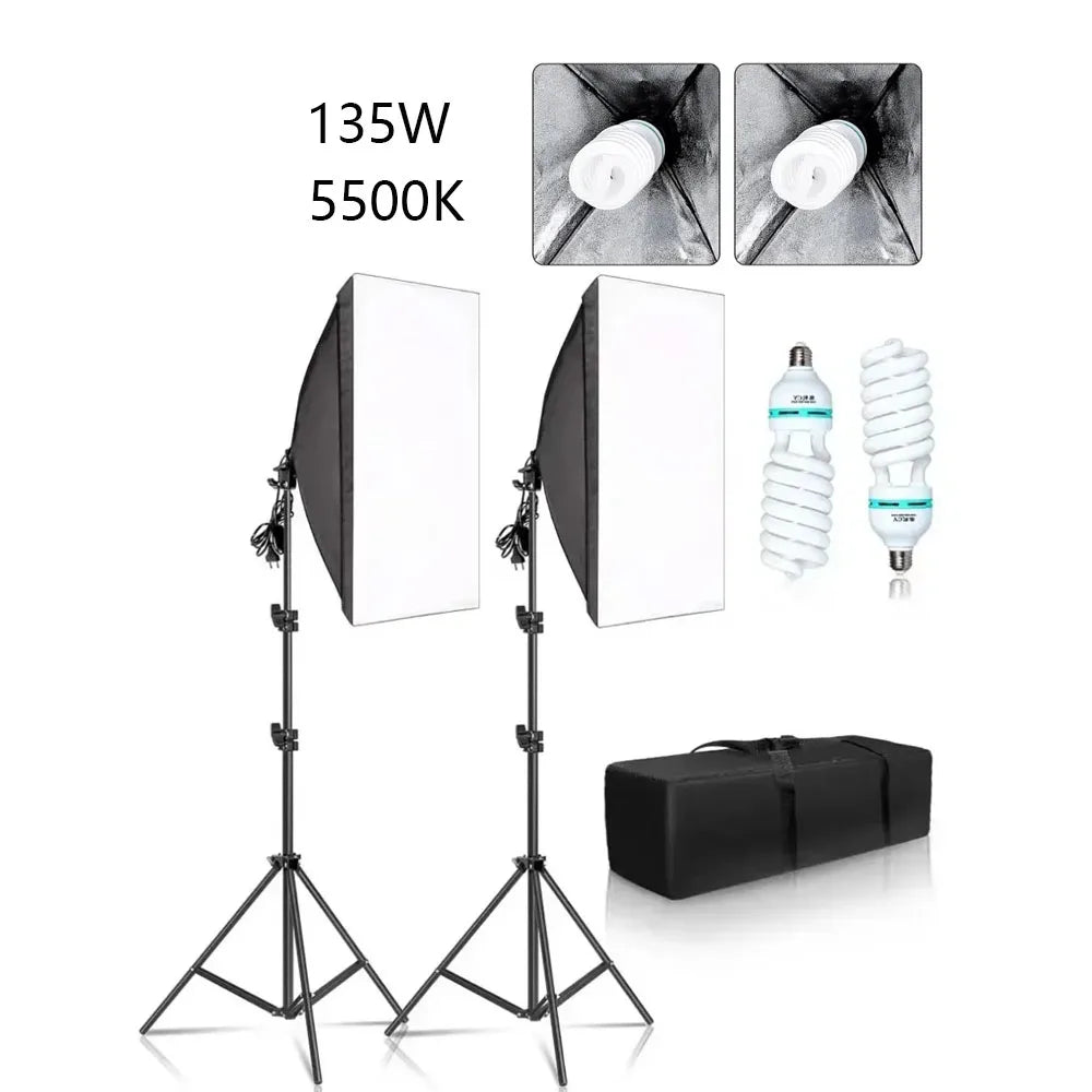 Softbox Light Photography Kit Photo 2M Tripiod for Soft Box Disc Light Led 45W Photo Studio Stand Lighting Shooting Lamp Video