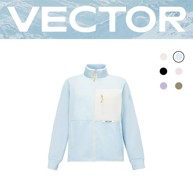 VECTOR Fleece Jacket Woman Autumn Winter Warm Coats Men Clothing 2023 Contrast Sleeve Sweatshirt Coats Color Outdoor Jakcets