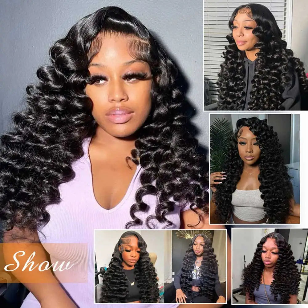 Curly Deep Wave 13x4 13x6 HD Lace Front Wig Pre Plucked 200% Density Water Wave 5x5 Glueless Wigs Human Hair For Black Women