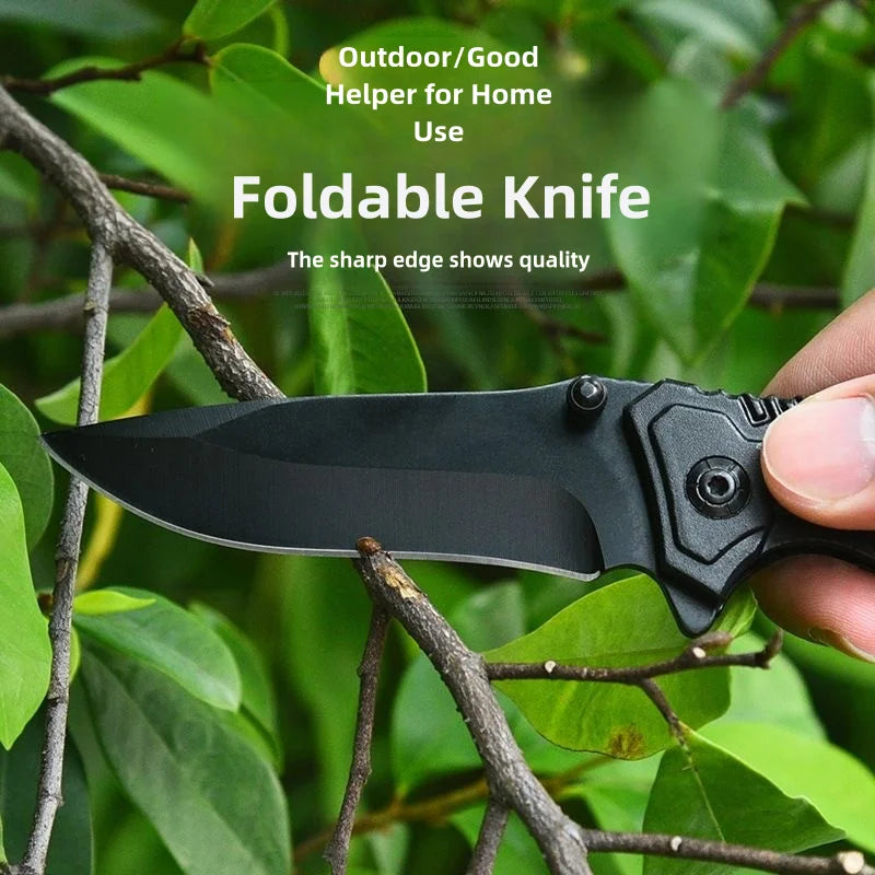 Multi functional outdoor camping knife with safety lock, foldable blade and sharp pocket tactical knife, suitable for fishing