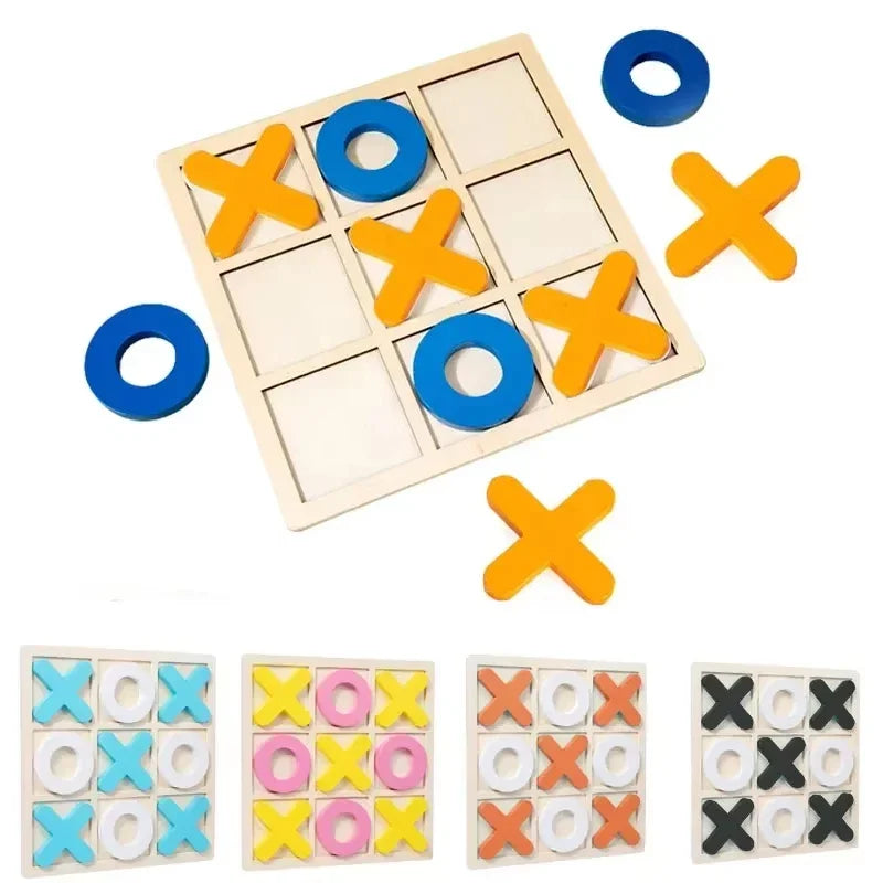 New Montessori Wooden Toy Mini Chess Play Game Jigsaw Board Games Early Educational Interaction Toys for Kids Party Battle Games