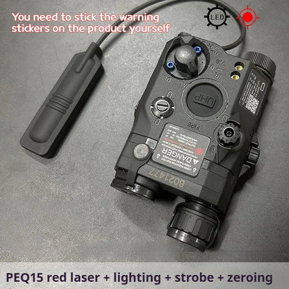 Tactical Airsoft PEQ-15 PEQ15 LA5C Red Dot Green Blue IR Fill Light Laser Indicator Weapon Scout Light LED Strobe Flashlight PEQ