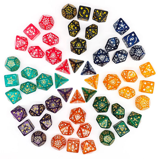 7Pcs/set Dungeons and Dragons Acrylic Beautiful Stars Dice Set for Home Club KTV Entertainment Accessory