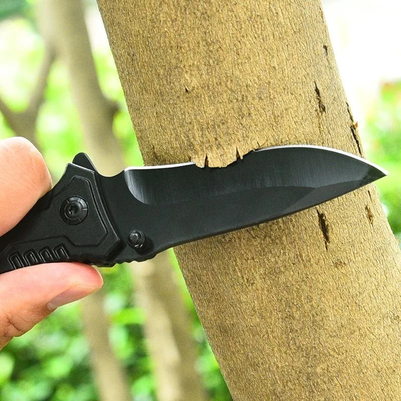 Multi functional outdoor camping knife with safety lock, foldable blade and sharp pocket tactical knife, suitable for fishing