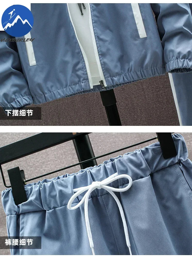 Spring Autumn Men Sportswear Suit Hooded Colorblock Casual Jacket + Pants Suit Man Teenager 2 Piece Jogger Sweatshirt Tracksuit