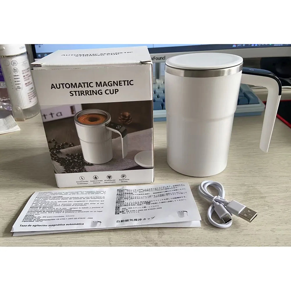 380ML Coffee Cups Electric Automatic Stirring Mug Rechargeable 304 Stainless Steel Mixer Drinkware Touch Magnetic Tea Cup Gifts