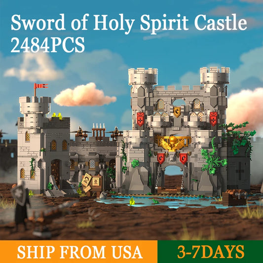 2484PCS Sword of Holy Spirit Castle Building Blocks Model Toys Sets Small Particle MOC Street View Bricks For Christmas Gifts