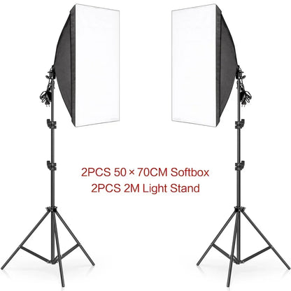 Softbox Light Photography Kit Photo 2M Tripiod for Soft Box Disc Light Led 45W Photo Studio Stand Lighting Shooting Lamp Video