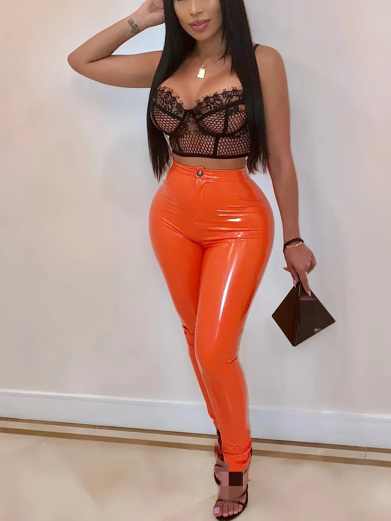 Women Latex Faux Pu Leather Pants Trousers Push Up High Waist Skinny Pants Pencil Fall Winter Solid Color Sexy Pants Female