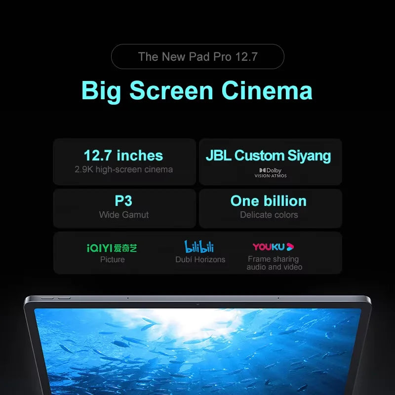 Lenovo XIAOXIN Pad Pro12.7 2025Office study gaming tablet with super interconnection Dimensity 8300 2.9K 144Hz gray