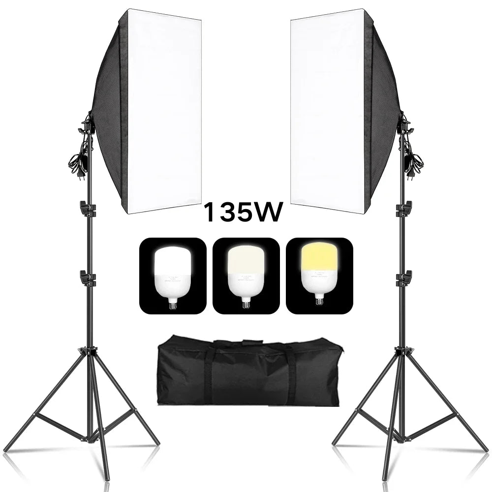 Softbox Light Photography Kit Photo 2M Tripiod for Soft Box Disc Light Led 45W Photo Studio Stand Lighting Shooting Lamp Video