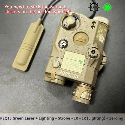 Tactical Airsoft PEQ-15 PEQ15 LA5C Red Dot Green Blue IR Fill Light Laser Indicator Weapon Scout Light LED Strobe Flashlight PEQ