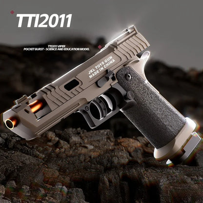 TTI 2011 Pistol Shell Throwing Continuous Firing Blowback Soft Bullet Gun Empty Hanging Birthday Gift