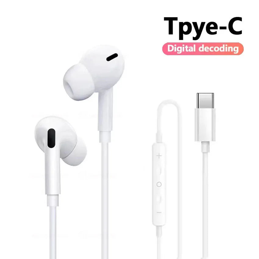 Original Type C Wired Headphone For Xiaomi Mi 14 13 12 Pro Ultra Lite 3.5MM Earphone Redmi Poco Huawei Samsung Earbuds Headset
