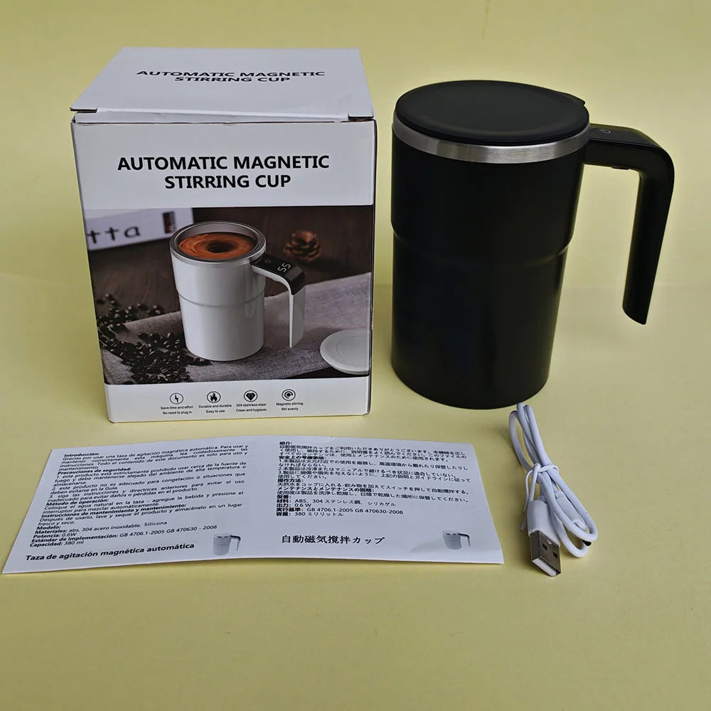380ML Coffee Cups Electric Automatic Stirring Mug Rechargeable 304 Stainless Steel Mixer Drinkware Touch Magnetic Tea Cup Gifts