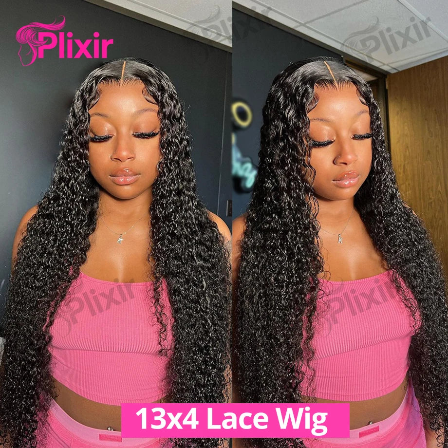 Deep Wave Frontal Wig 13x6 Hd Lace Brazilian Curly Human Hair Wigs Water Wave 30 40 Inch 13x4 Lace Front Human Hair Wig