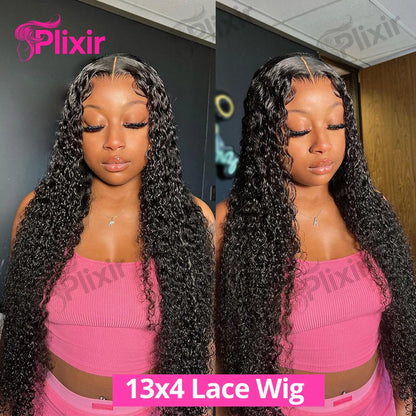 Deep Wave Frontal Wig 13x6 Hd Lace Brazilian Curly Human Hair Wigs Water Wave 30 40 Inch 13x4 Lace Front Human Hair Wig