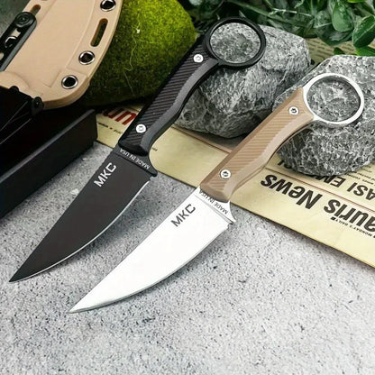 MKC Fixed Blade Knife Camping Outdoor Survival Straight Knife EDC Mountaineering Hiking Jungle Multi-purpose Tool with K Sheath