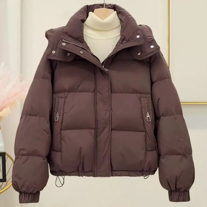 Women 2025 New Winter Jacket Casual Loose Down Coat Oversize Hooded Warm Soft Cotton Puffer Snow Wear Jackets