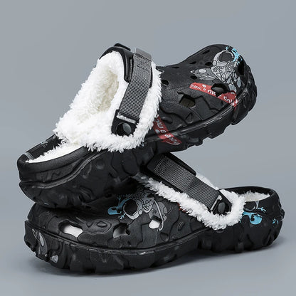 Mens Winter Warm Slippers Soft Indoor Women Slippers Summer Removable Sandals Men Non Slip Plush Fur Clogs Big Size Slippers 47