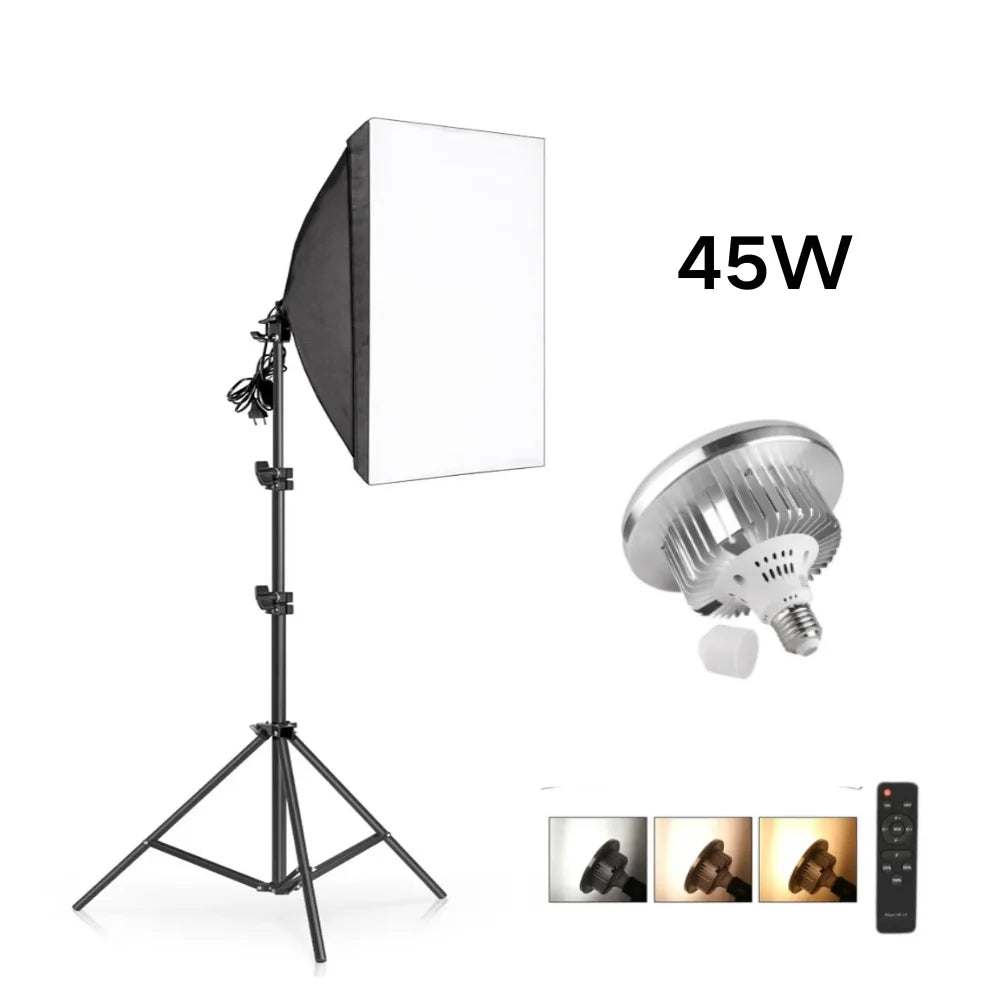 Softbox Light Photography Kit Photo 2M Tripiod for Soft Box Disc Light Led 45W Photo Studio Stand Lighting Shooting Lamp Video