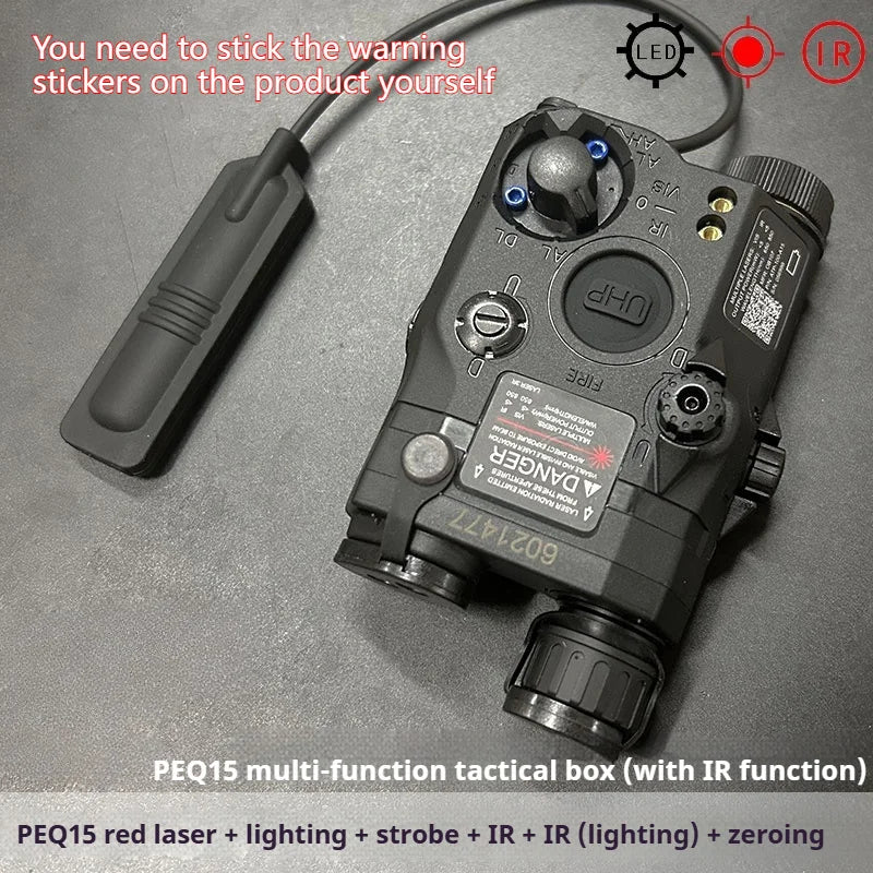 Tactical Airsoft PEQ-15 PEQ15 LA5C Red Dot Green Blue IR Fill Light Laser Indicator Weapon Scout Light LED Strobe Flashlight PEQ