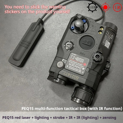 Tactical Airsoft PEQ-15 PEQ15 LA5C Red Dot Green Blue IR Fill Light Laser Indicator Weapon Scout Light LED Strobe Flashlight PEQ