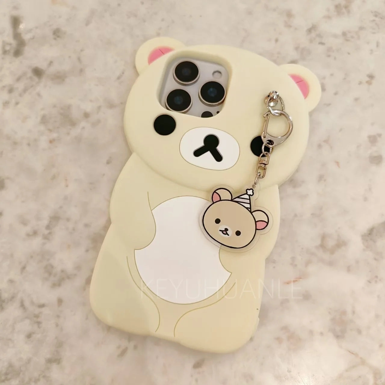 Cute Cartoon 3D Rilakkuma Phone Case For iPhone 16 15 14 13 12 11 Pro X XS Max XR 6 7 8 Plus 4 4S 5 5S SE Soft Silicone Cover