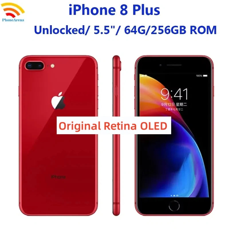 Original Apple iPhone 8 Plus 8P 64/256GB ROM 5.5' Retina IPS LCD NFC IOS Fingerprint Unlocked 4G LTE Mobile Phone