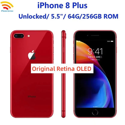 Original Apple iPhone 8 Plus 8P 64/256GB ROM 5.5' Retina IPS LCD NFC IOS Fingerprint Unlocked 4G LTE Mobile Phone