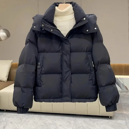 Women 2025 New Winter Jacket Casual Loose Down Coat Oversize Hooded Warm Soft Cotton Puffer Snow Wear Jackets