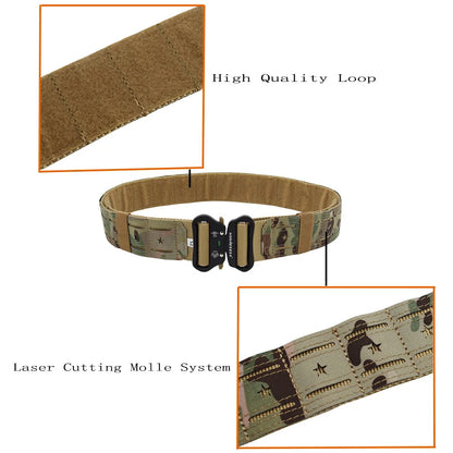 Laser Cutting Tactical Quick Release Buckle Belt  2 Inch Cmobat Belt Hunting Airsoft Mens Belt Outdoor Sport Belt