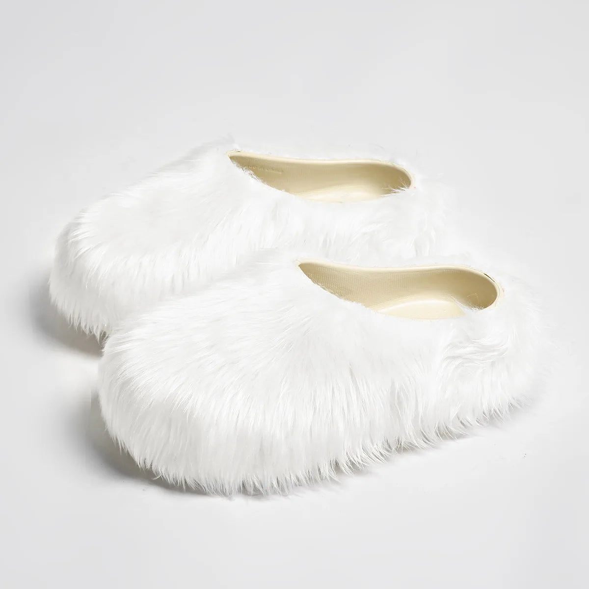 Modern Slippers Women's Faux Fur Adult Platform Mule Shoes Thick Sole Slides