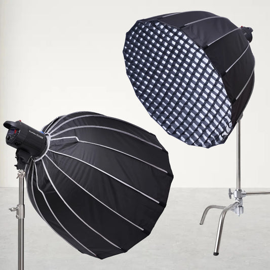 90cm 120cm Quickly Release 16 Sided Parabolic Deep Softbox +Honeycomb Grid with Bowens Mount for Photo Studio Flash Lamp
