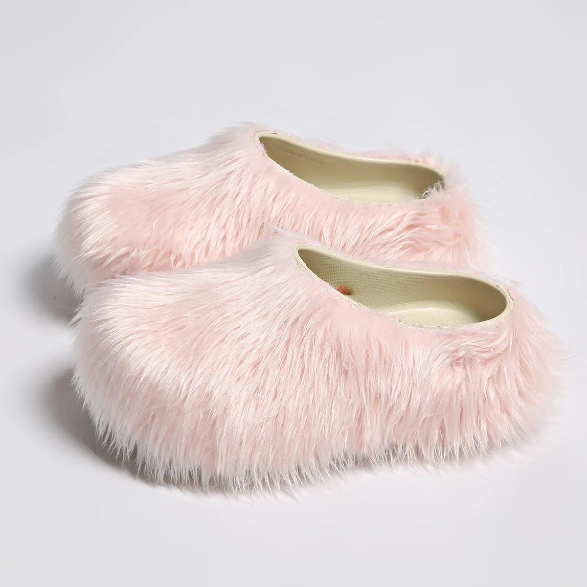 Modern Slippers Women's Faux Fur Adult Platform Mule Shoes Thick Sole Slides