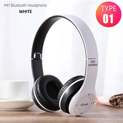 P47 Wireless Headphones Bluetooth 5.0 Earphones Foldable HIFI Stereo Bass for Music Gaming Kid Girl Earphone for iPhone XiaoMi