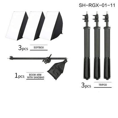 Softbox Light Photography Kit Photo 2M Tripiod for Soft Box Disc Light Led 45W Photo Studio Stand Lighting Shooting Lamp Video