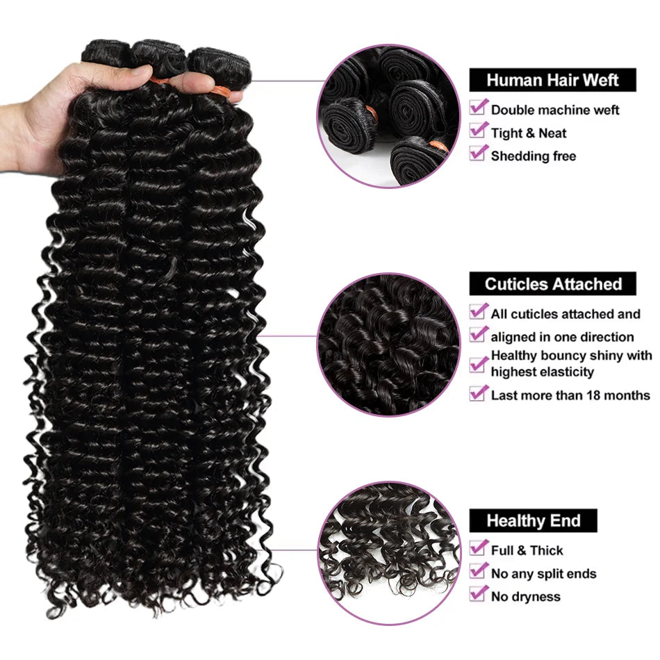 Links Curly Human Hair Bundles 30 32 Inch Remy Unprocessed Raw Virgin 100% Human Hair Water Wave Extensions 3 4 5 Bundles Deal