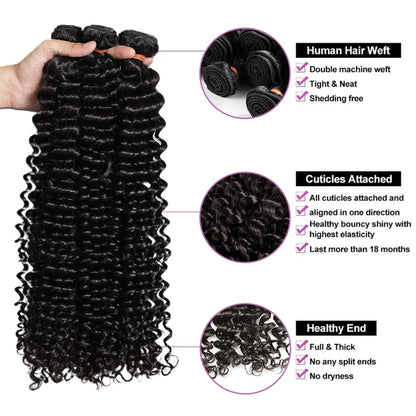 Links Curly Human Hair Bundles 30 32 Inch Remy Unprocessed Raw Virgin 100% Human Hair Water Wave Extensions 3 4 5 Bundles Deal