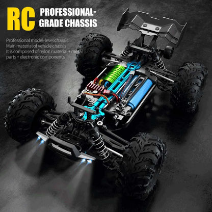 Teeggi 16101 /16102 PRO 1:16 High Speed RC Car With LED Light Drift 70KM/H 4WD RC Off-Road Car Monster Truck Toy For Kid Gifts