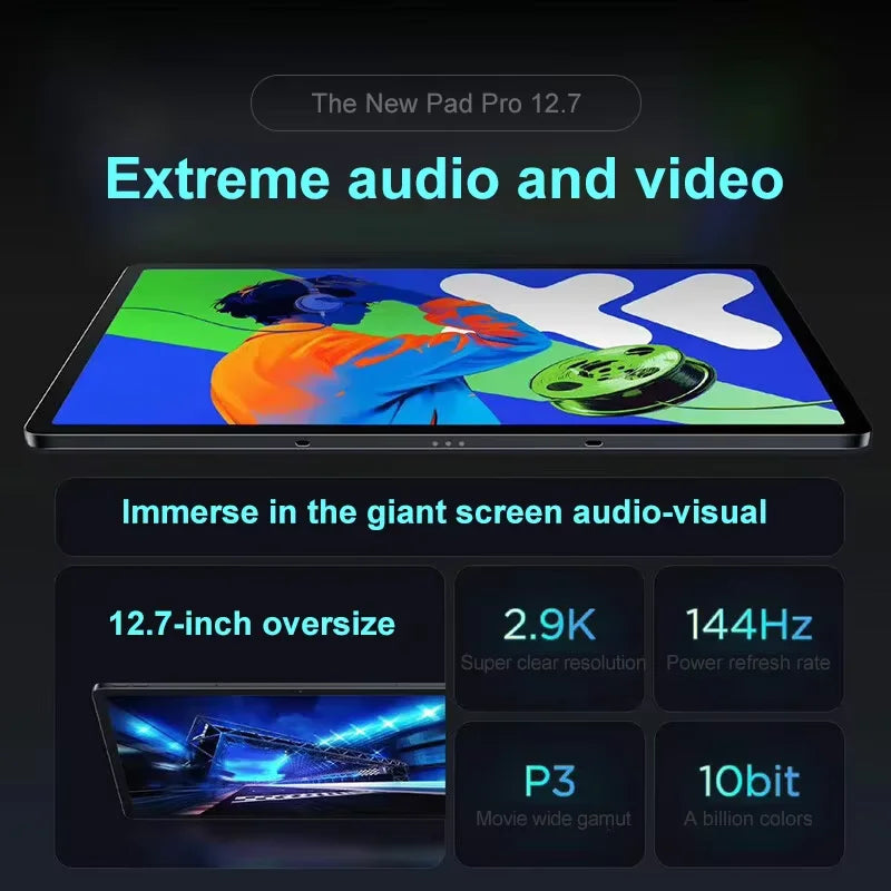Lenovo XIAOXIN Pad Pro12.7 2025Office study gaming tablet with super interconnection Dimensity 8300 2.9K 144Hz gray