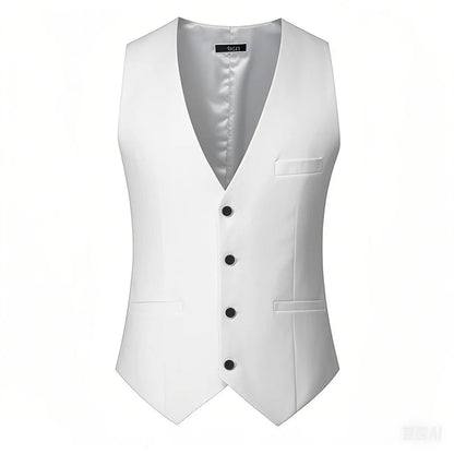 M-7XL Spring/summer Man Suit Vest Sleeveless Vest with Adjustable Waist Single Breasted Solid Color Business Suit Vest Wedding